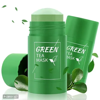 Harsh Love Purifying Clay Stick Mask Oil Control Anti-Acne Eggplant Solid Fine Portable Cleansing Mask Mud Apply Mask, Green Tea Facial Detox Mud Mask 40 g-thumb0