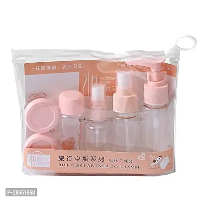 Harsh Love Clear Plastic Portable Refillable Travel Cosmetics Portable Pressing Spray Bottles for Makeup Cosmetic, Liquid Containers Bottles 6 Pieces Set with Pouch-thumb0