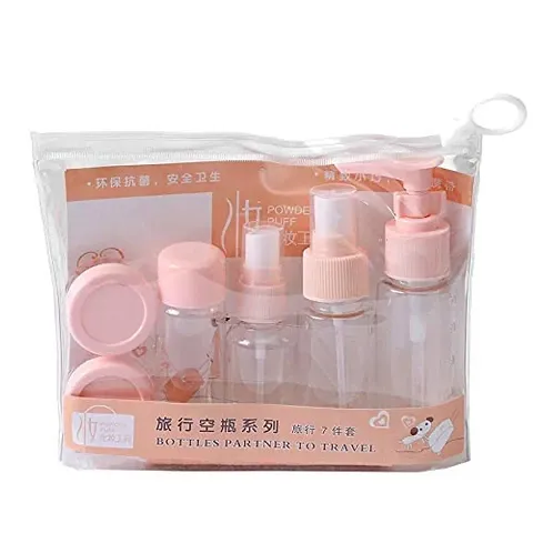 Harsh Love Clear Plastic Portable Refillable Travel Cosmetics Portable Pressing Spray Bottles for Makeup Cosmetic, Liquid Containers Bottles 6 Pieces Set with Pouch