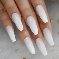 Harsh Love Artificial Nails Set With Glue White Fake Nails Set Of 100 Pcs and Resuable Artificial Nail Glue 3gm-thumb1