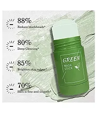 Harsh Love Purifying Clay Stick Mask Oil Control Anti-Acne Eggplant Solid Fine Portable Cleansing Mask Mud Apply Mask, Green Tea Facial Detox Mud Mask 40 g-thumb3