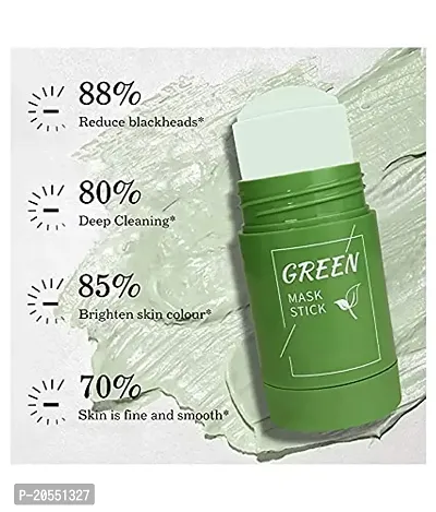 Harsh Love Purifying Clay Stick Mask Oil Control Anti-Acne Eggplant Solid Fine Portable Cleansing Mask Mud Apply Mask, Green Tea Facial Detox Mud Mask 40 g-thumb4