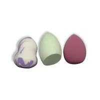 Harsh Love Mini Makeup Powder Puff Sponge Beauty Blender Pack Of 3 (Color May Vary)-thumb1