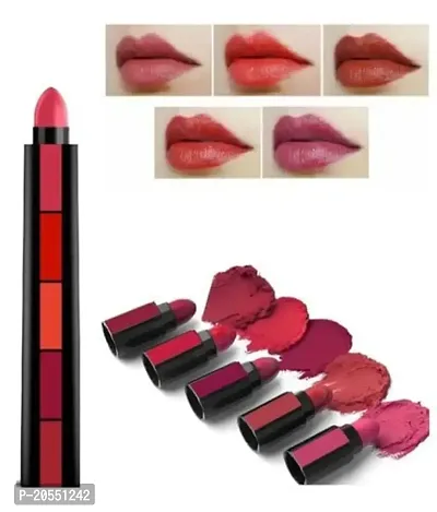 G  J Cosmetics 5 in 1 Waterproof Matte Lipstick Set Makeup Cosmetic Moisturize Long Lasting Colorful Lipstick