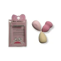 Harsh Love Mini Makeup Powder puff Sponge Beauty Blender (Color May Vary) Pack Of 3-thumb1