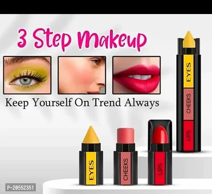 Harsh Love 3 Step Makeup Stick With Eye Shadow Blush, and Lipstick Complete Makeup of Eyes Cheek and Lips-thumb3