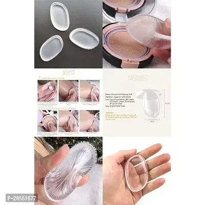 HARSH LOVE Silicone Sponge Makeup Cosmetic Puff Beauty Tools Transparent Powder Blender for Women Pack Of 2-thumb2