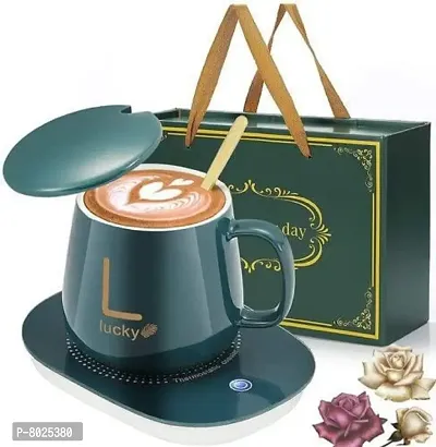 Coffee Cup Warmer Plate with Ceramic Cup for Warming Coffee, Milk, Tea, Water ,Soup , Green Tea etc. Valuable Gift Item for Any Occasions.