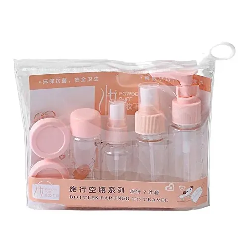 Plastic Portable Travel Cosmetics Bottles Plastic Pressing Spray Bottle for Makeup, Cosmetic, Toiletries Liquid ( pack of 6 )