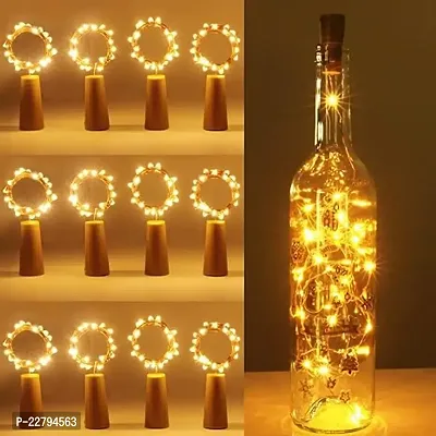 20 LED Wine Bottle Cork Copper Wire String Lights, 2M Battery Operated (Warm White, Pack of 12)