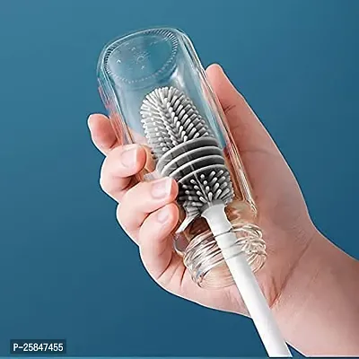 Long Handle Silicone Bottle Cleaner Brush for Washing Water Bottle, Solution Bottle, Mug. Cleaning Brush ( (Pack of 1)-thumb0