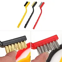 Mini Brush with Stainless Steel Bristles for Cleaning Tool (Pack of 3)-thumb1