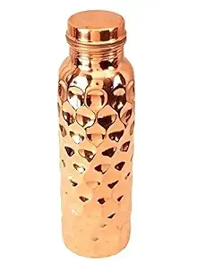 B R Collection Diamond Cut Copper Bottle Set of 1 Capacity 950ml