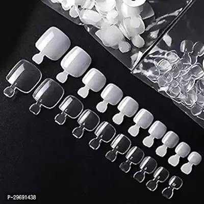 Stylish 500 Pcs False Nails Artificial Clear DIY False Toe Nails