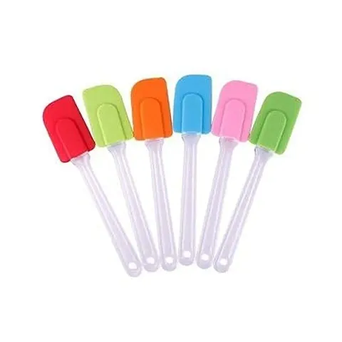 New Silicone Non-Stick Heat Resistant Spatulas Pack of 6