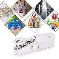 Handy Stitch Sewing Machine for Home Tailoring Needle DIY, AC/DC Electric Mini Portable Cordless Stitching Handheld Manual Sillai Machine (White, Stapler)-thumb1