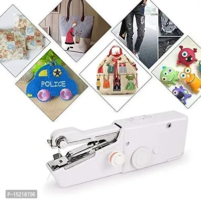 Handy Stitch Sewing Machine for Home Tailoring Needle DIY, AC/DC Electric Mini Portable Cordless Stitching Handheld Manual Sillai Machine (White, Stapler)-thumb2