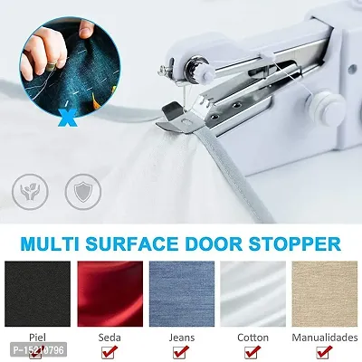 Handy Stitch Sewing Machine for Home Tailoring Needle DIY, AC/DC Electric Mini Portable Cordless Stitching Handheld Manual Sillai Machine (White, Stapler)-thumb4