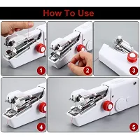 Handy Stitch Sewing Machine for Home Tailoring Needle DIY, AC/DC Electric Mini Portable Cordless Stitching Handheld Manual Sillai Machine (White, Stapler)-thumb2
