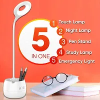 Touch Desk lamp LED Touch On Off Switch Student Study Reading Dimmer Rechargeable Led Table Lamps Eye Protection Lamp (White,Pack of 1)-thumb2