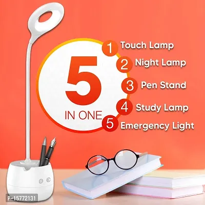 Touch Desk lamp LED Touch On Off Switch Student Study Reading Dimmer Rechargeable Led Table Lamps Eye Protection Lamp (White,Pack of 1)-thumb3