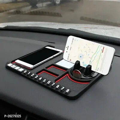 Rubber Car Dashboard Phone Mat with 360deg Rotating Holder-thumb0