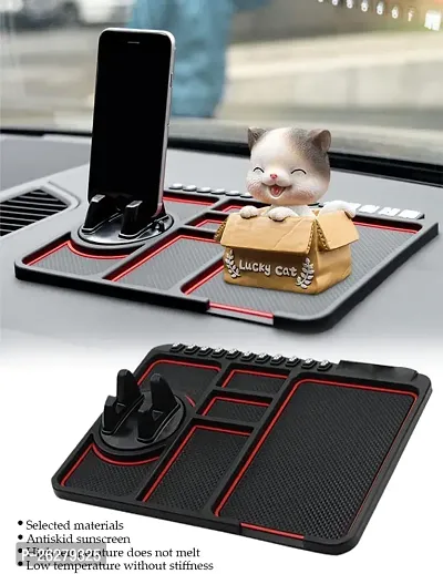 Rubber Car Dashboard Phone Mat with 360deg Rotating Holder-thumb3