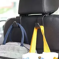 Pack of 8 Pcs Car Seat Headrest Hook for All Vehicle Car Handbag Clothes Coats Grocery Bags hanger (Black)-thumb3