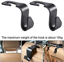 Pack of 8 Pcs Car Seat Headrest Hook for All Vehicle Car Handbag Clothes Coats Grocery Bags hanger (Black)-thumb4