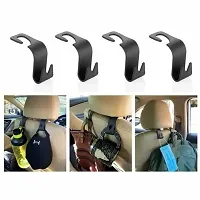 Pack of 8 Pcs Car Seat Headrest Hook for All Vehicle Car Handbag Clothes Coats Grocery Bags hanger (Black)-thumb1