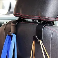 Pack of 8 Pcs Car Seat Headrest Hook for All Vehicle Car Handbag Clothes Coats Grocery Bags hanger (Black)-thumb2