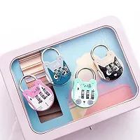 Cat Shape Mini 3 Digit Password Bag Lock - Secure Your Belongings ( Pack of 2 )-thumb3