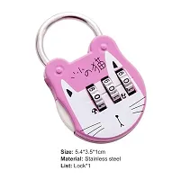 Cat Shape Mini 3 Digit Password Bag Lock - Secure Your Belongings ( Pack of 2 )-thumb1