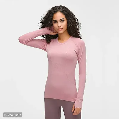 Elegant Pink Chiffon Solid Top For Women