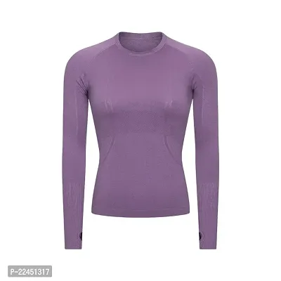 Elegant Purple Chiffon Solid Top For Women-thumb0