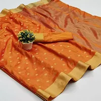 Satyam Collection Women's Cotton Silk Saree With Unstitched Blouse | Perfect for Daily, Party, Weddings, Casual Wear, and Every Special Occasions | Orange-thumb2