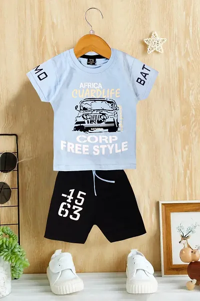 Cotton T-Shirts With Shorts For Boys