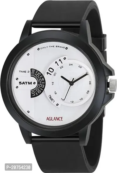 Stylish Black Rubber Analog Watches For Men