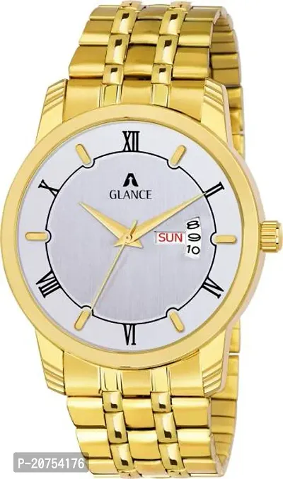 Stylish Golden Metal Analog Watches For Men-thumb0