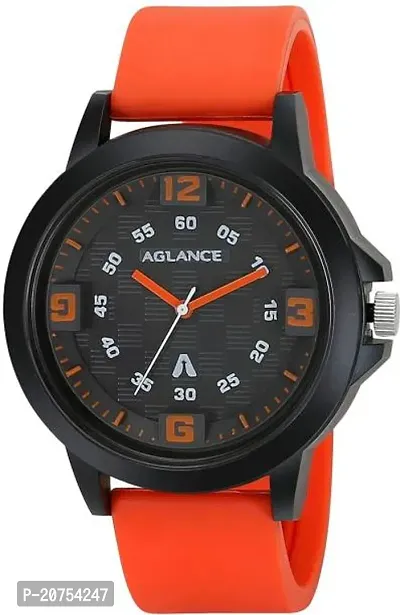 Stylish Orange Rubber Analog Watches For Men