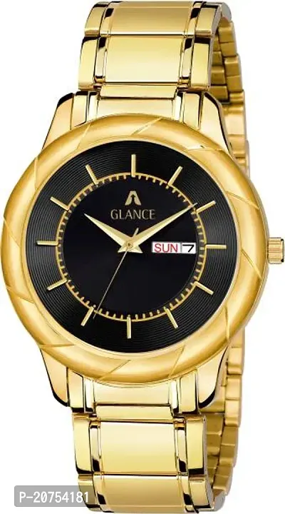 Stylish Golden Metal Analog Watches For Men-thumb0