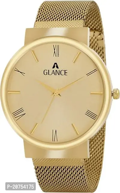 Stylish Golden Metal Analog Watches For Men-thumb0