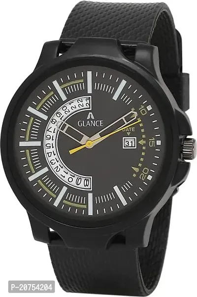 Stylish Black Rubber Analog Watches For Men