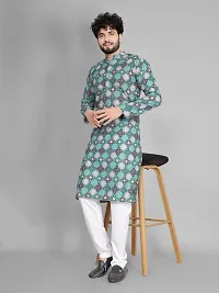 Reliable Multicoloured Cotton Printed Kurta For Men-thumb1