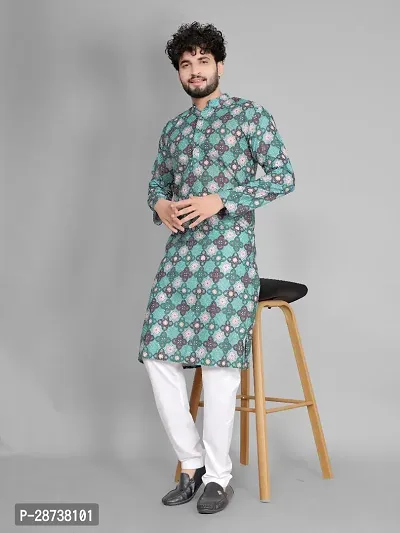 Reliable Multicoloured Cotton Printed Kurta For Men-thumb2