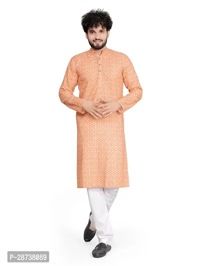 Reliable Multicoloured Cotton Printed Kurta For Men-thumb0