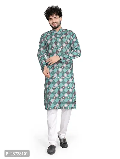 Reliable Multicoloured Cotton Printed Kurta For Men