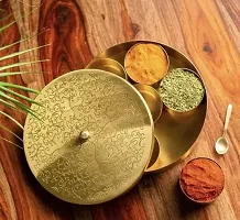 Handmade Brass Masala Spice Box-thumb1