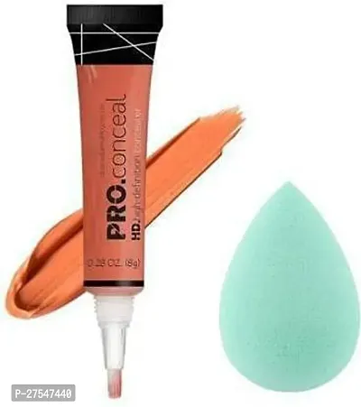 MISS DOLL Beauty HD Pro Conceal High-Definition Concealer (Orange Corrector, 8 g) with puff sponge-thumb0