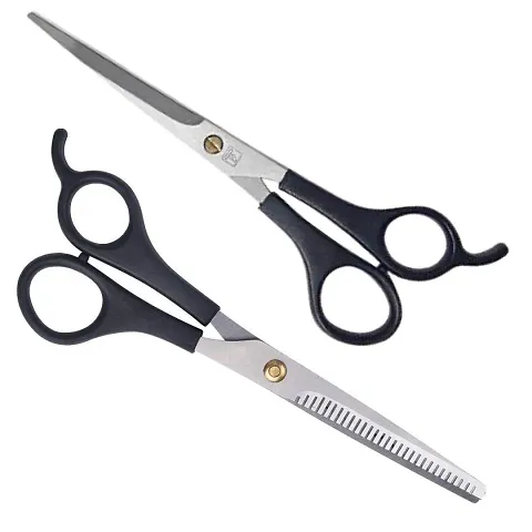 Long Professional Sharp Stainless Steel Hair Cutting Scissor With Double Thinning Scissor 6.5 Inch (Set Of 2)